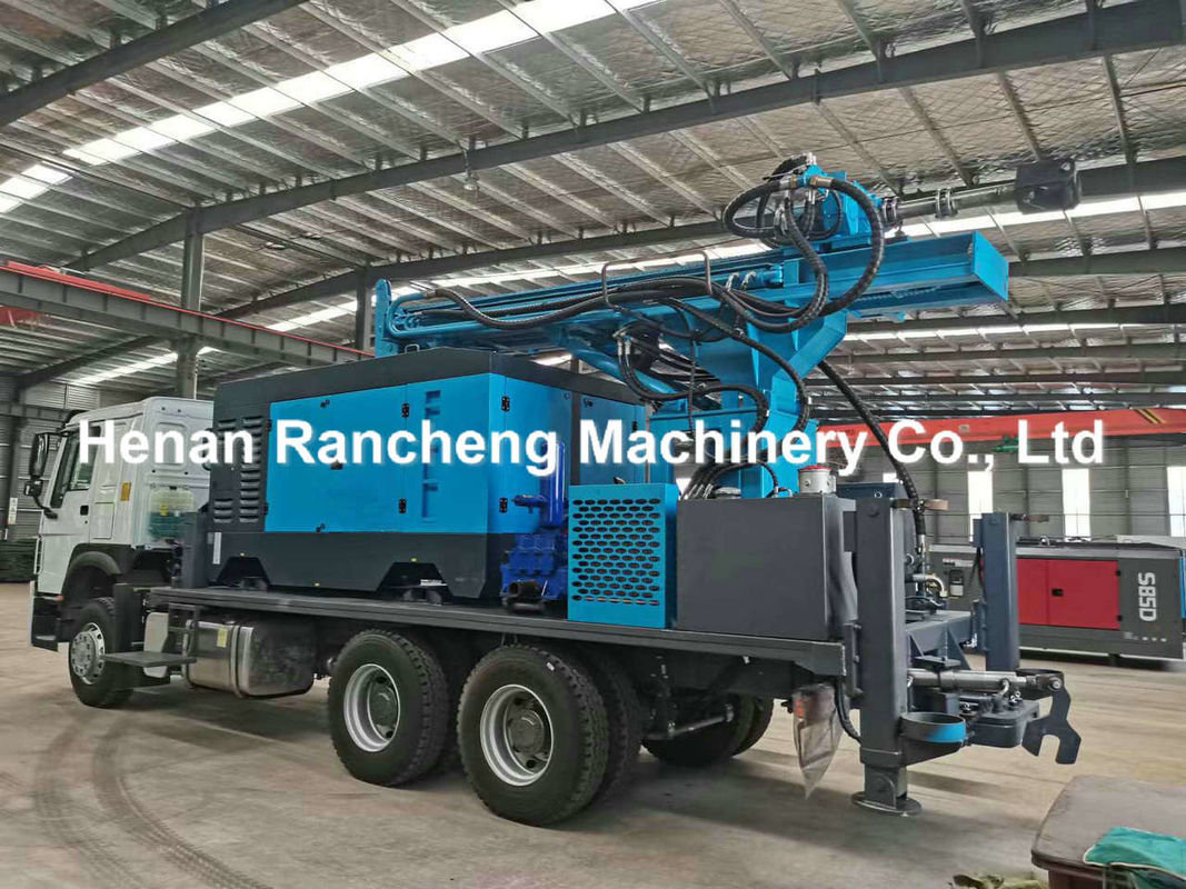 350m Độ sâu xe tải gắn khoan khoan / xe tải gắn máy khoan giếng nước với xe tải HOWO 6X4
