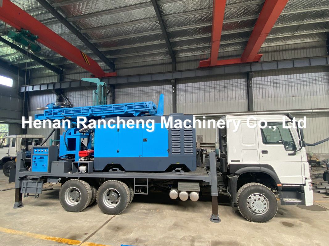 350m Độ sâu xe tải gắn khoan khoan / xe tải gắn máy khoan giếng nước với xe tải HOWO 6X4