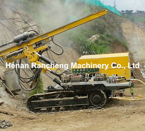 Máy phun nổ xoay 60m loại Crawler nhỏ DTH gắn lỗ khoan Động tay khai thác mỏ Máy hướng lỗ khoan khí nén