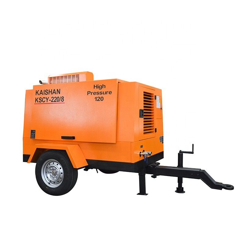 Động cơ 55KW máy nén không khí vít di động Động cơ 8bar áp suất làm việc với COMMINS và YUCHAI thương hiệu