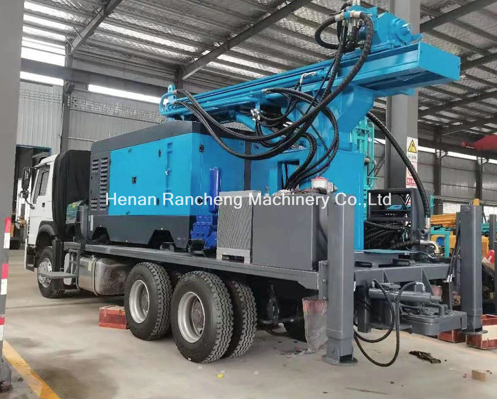 Máy khoan giếng thủy lực 350m Đặt xe tải khoan Giá dầu diesel Máy khoan giếng nước bán