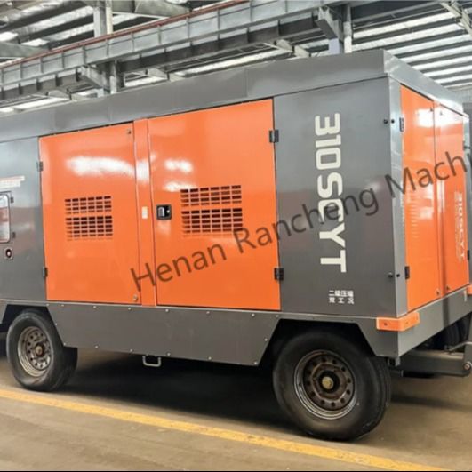 310SCYT 1178 Cfm Máy nén không khí vít di động 4 bánh cho giếng nước