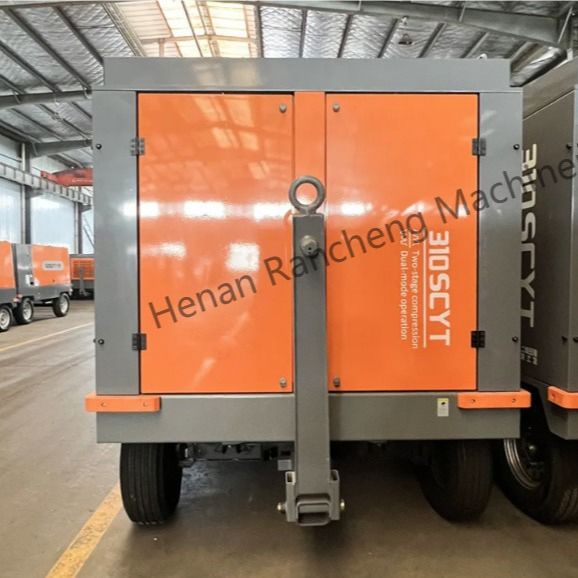 310SCYT 1178 Cfm Máy nén không khí vít di động 4 bánh cho giếng nước