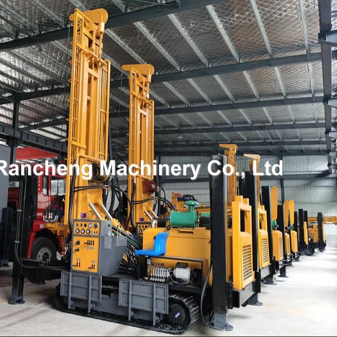 800m Depth Crawler Pneumatic Water Well Drilling Rig với máy nén không khí hoặc bơm bùn