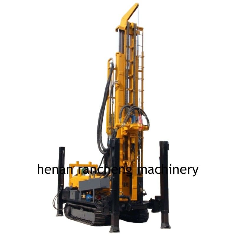 Cánh hỗ trợ thủy lực cao 350m Crawler Borehole Rig khoan nước với động cơ 91KW