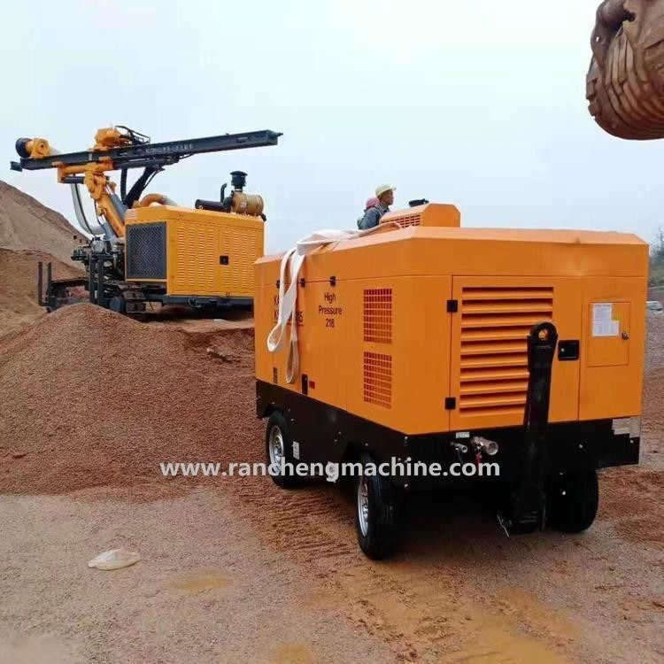 1400kg Máy nén khí diesel di động 55KW cho áp suất làm việc 8Bar