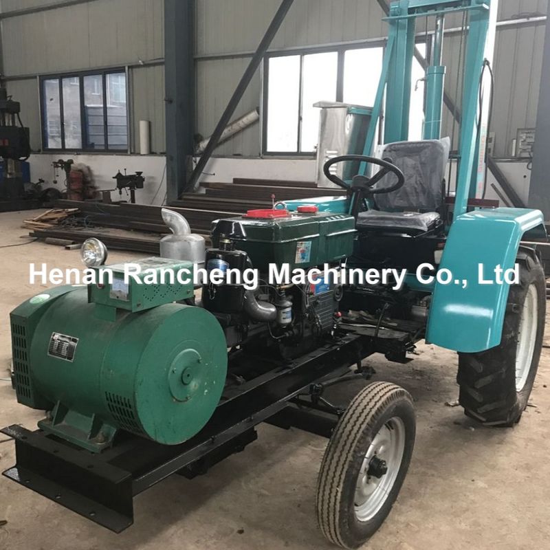 150m DTH Máy khoan giếng nước thủy lực Máy kéo khí bơm có thể mang theo Máy khoan