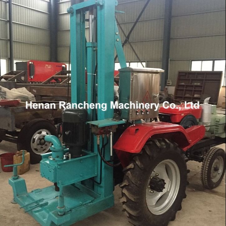 150m DTH Máy khoan giếng nước thủy lực Máy kéo khí bơm có thể mang theo Máy khoan