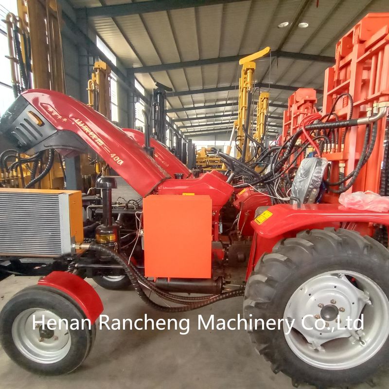 DTH Máy khoan giếng nước thủy lực 200m Máy khoan máy kéo khí nén di động