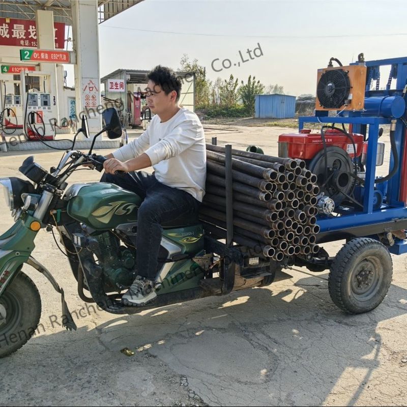 Máy khoan giếng nước nhỏ thủy lực di động ba bánh cho khoan khoan hiệu quả