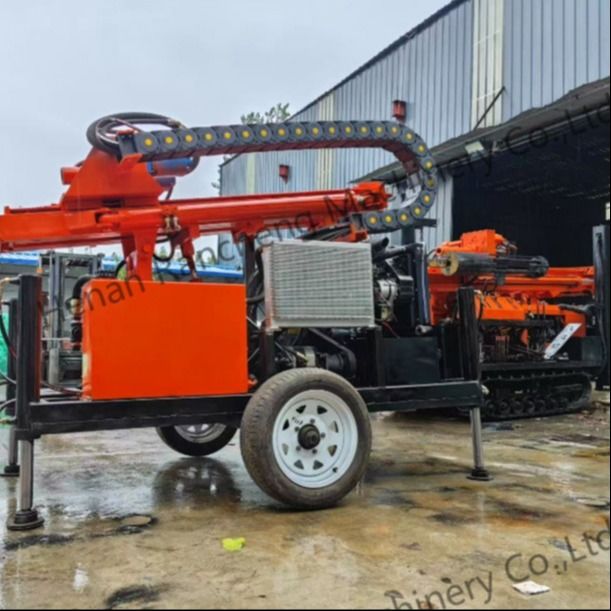 Full Hydraulic Wheels Type Diesel Water Well Borehole RCS200W Máy khoan khoan nhỏ Để bán