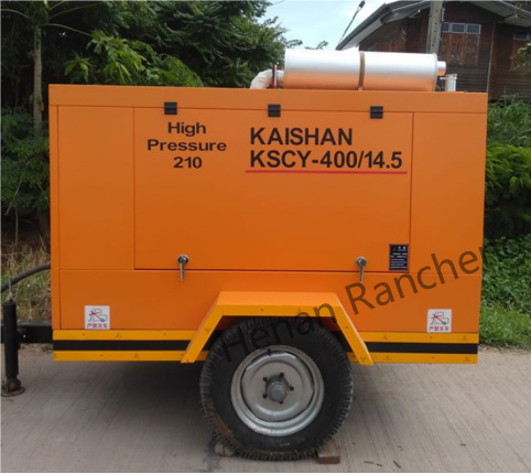 KSCY-400/14.5K 400cfm Diesel máy nén không khí vít di động với động cơ Cummins
