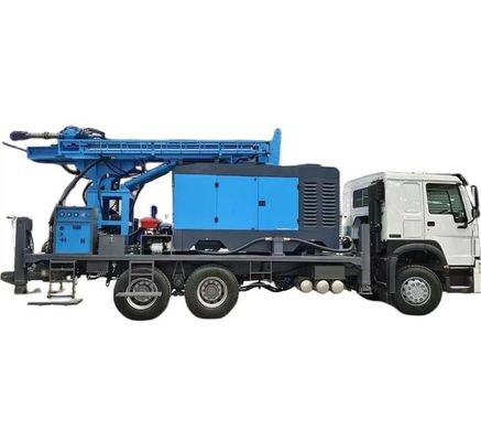 Hydraulic Tricycle gắn nước giếng khoan giếng 400m với Cummins 170 HP Load Vehicle Engine